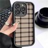 Brown Plaid Groove iPhone 15/16/17 Pro Max Protective Case