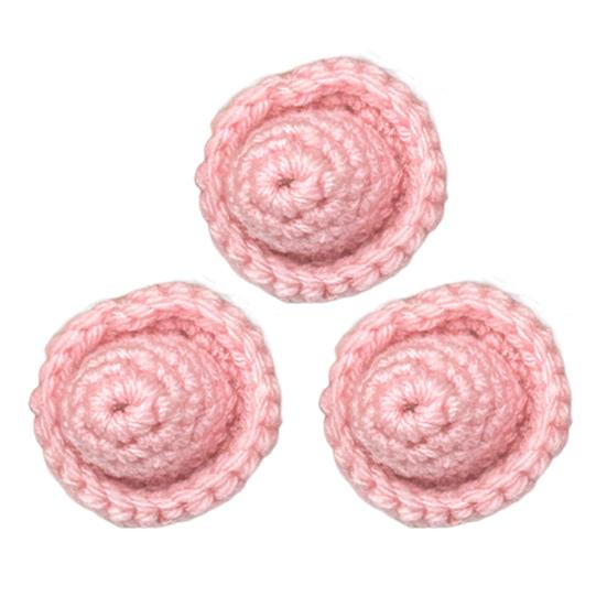 

3 шт. Мини-вязаные шапочки Ручной работы Миниатюрные шапочки Аксессуары для кукол Маленькие шапочки для DIY проектов Аксессуары для рукоделия Рождественское украшение розовый