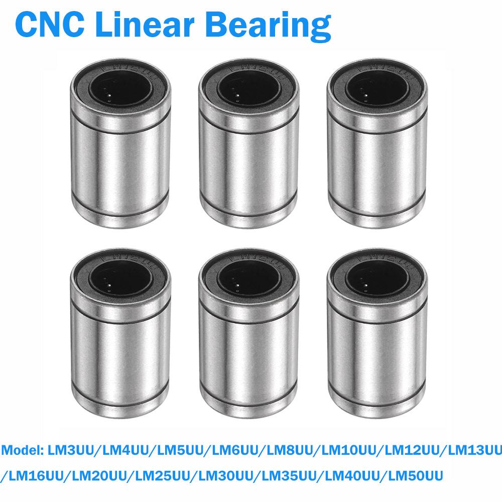 1pcs Linear Bushing LM3UU/LM4UU/LM5UU/LM6UU/LM8UU/LM10UU/LM12UU~LM50UU CNC Linear Bearings for Rods Rail Linear Shaft Parts