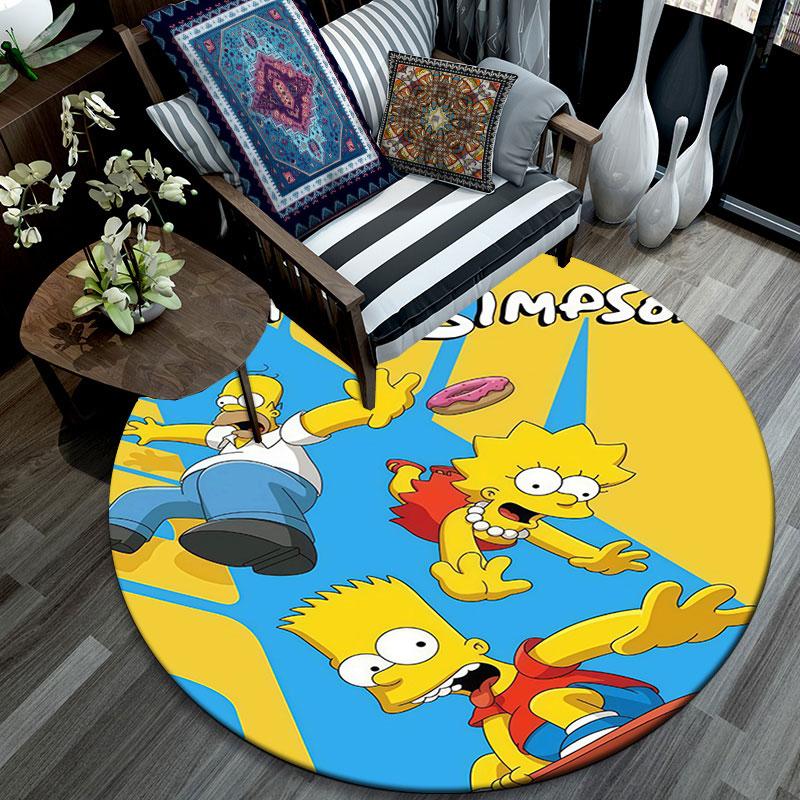The Simpsons Poster pattern round rug,Carpet Rug for Living Room Bedroom Playroom ,Non-slip Floor Mat,Holiday Gifts and Birthday Gifts.