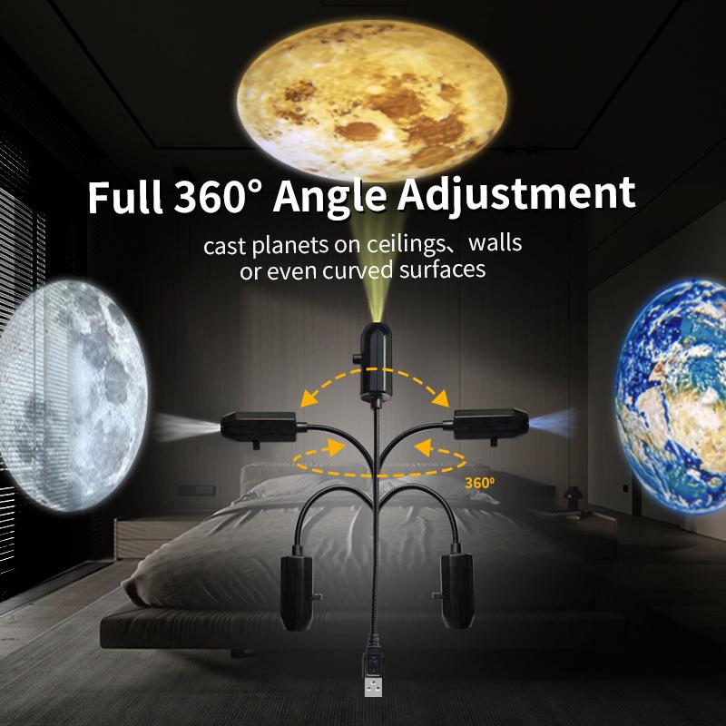 Halloween LED Projection Night Light Pumpkin Ceiling Wall Lamp USB Moon Projector Christmas Atmosphere Mood Light Room Decor