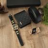 Fashion Trend Three-eyed Silicone Strap Men's Watch   Belt   Wallet 3-piece Gift Box Set