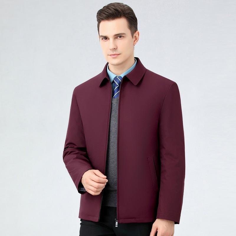 Winter verdickte und warme Herren Daunen-Innenjacke mittleren Alters, lockere Daunenjacke mit weißen Entendaunen