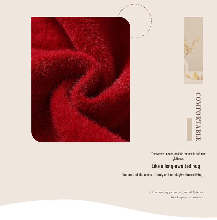 Young Mother Plus Velvet Sweater: Stylish Chinese Knit Base Layer for Middle-aged & Elderly Women