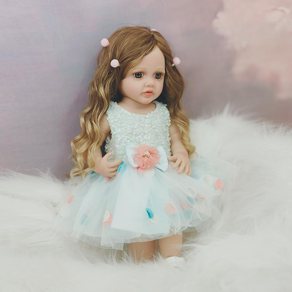55cm Piękna Miękka Lalka Reborn Realistyczna Mini Lalka Reborn Dziecko z Włosami Lalka-Entity dla Dziewczynki Małego Dziecka Prezent Urodzinowy dla Dzieci