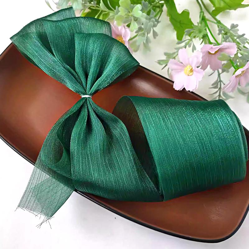 5m/Roll 6cm Wide DIY Crafts Sparkling Yarn Garment Accessories Chiffon Ribbon Roll Elegant Pleated Gifts Wrapping Supplies