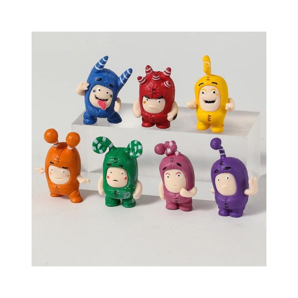 7pcs Oddbods Set Figurines Toys Desktop Car Decoration Doll Cartoon Kids Kawaii