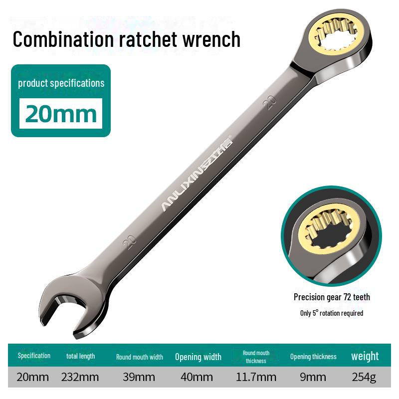 Hochleistungs-Autoreparatur-Ratschenschlüssel mit 72 Zähnen aus Chrom-Vanadium