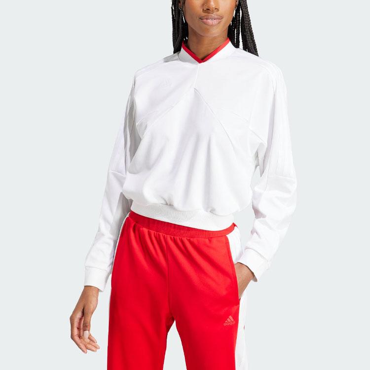 Adidas Tiro Color Block V-Neck Sweatshirt Womens World Cup Hoodie Women Sweatshirts White IM4990