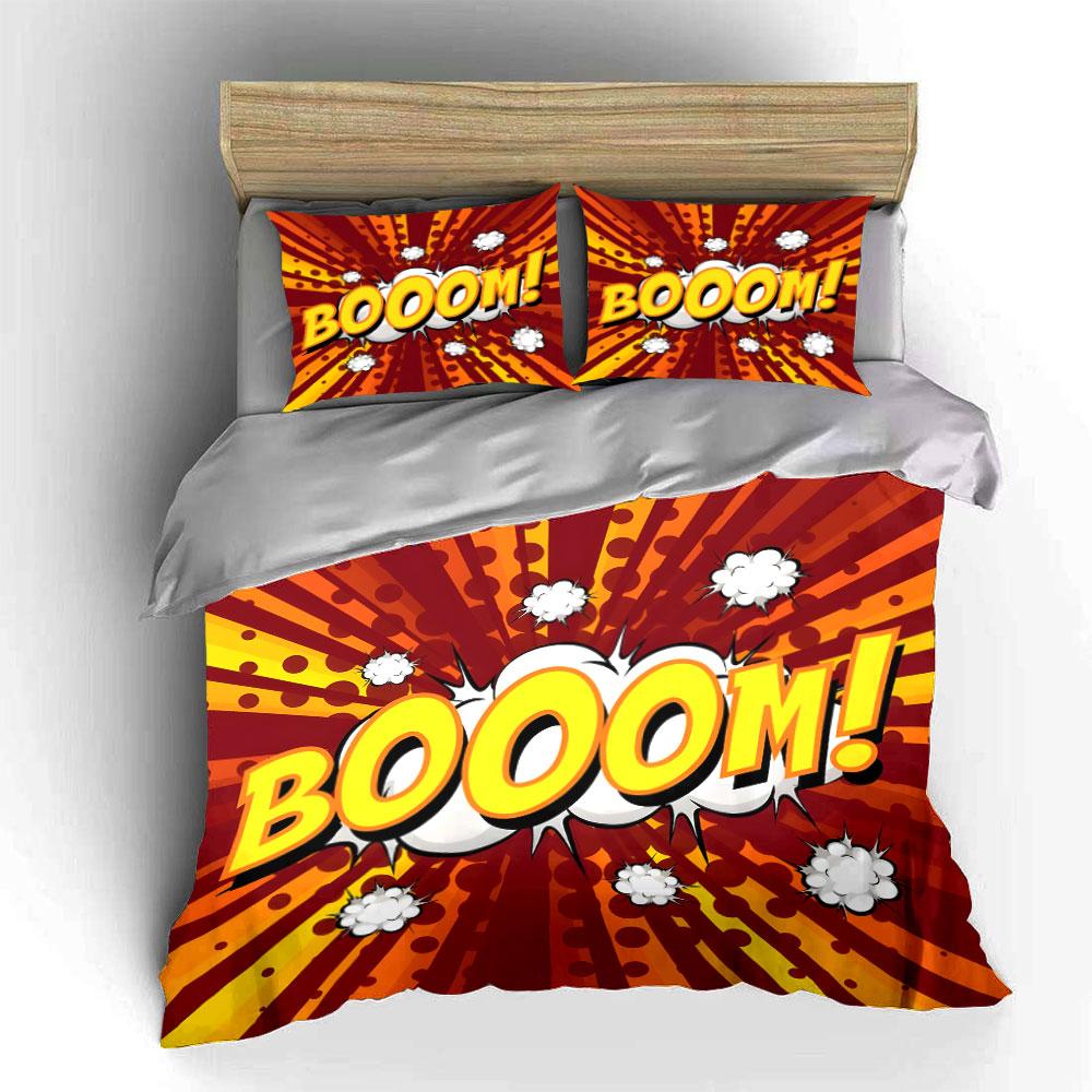 Vibrant Comic-Inspired Decorative Set  Kid'S And Adults' Bedroom Decor, Exquisite Three-Piece Bedding Set Gift