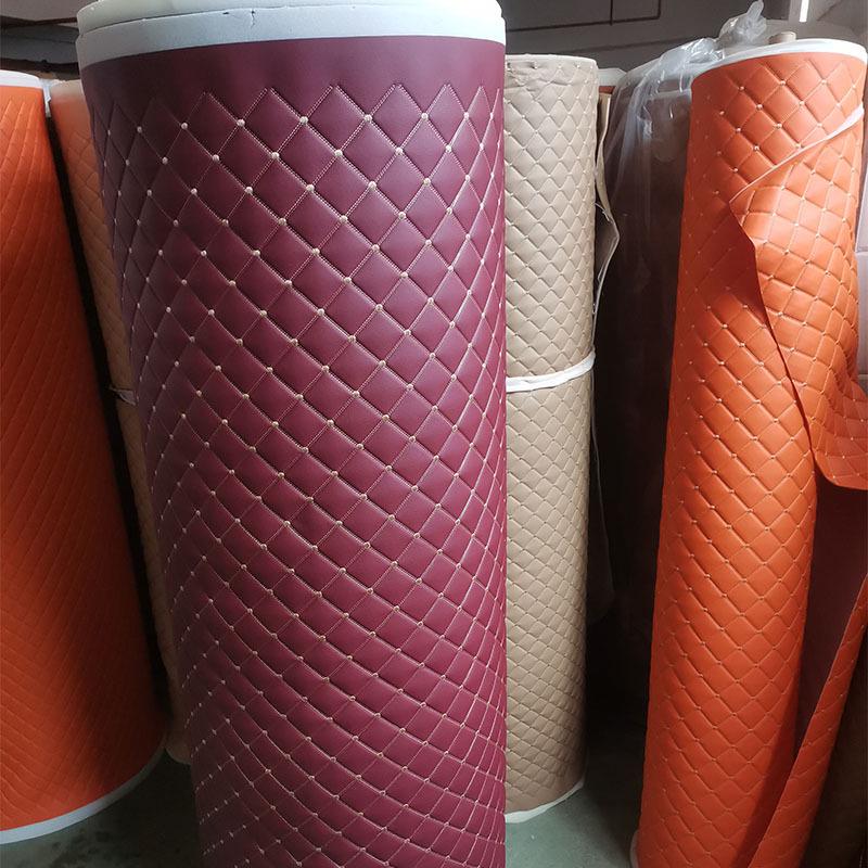 Diamond Pattern Quilted Leather Car Seat Cover & Mat