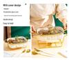 Luxury Ceramic Tableware Set: Rectangular Baking Pan, Casserole Stand, Candle-Heated Soup & Dry Pot