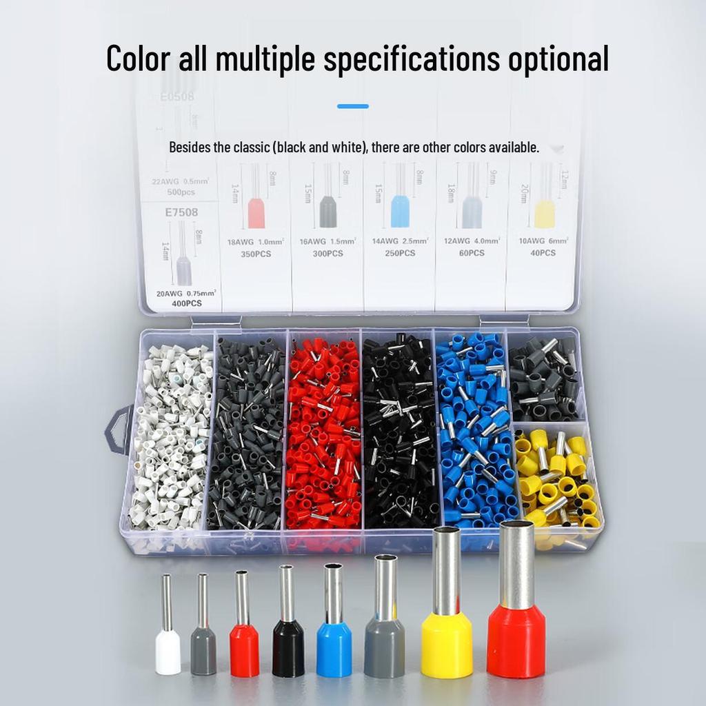 VE Tube Pre-Insulated Crimp Terminal Kit - European Pin Type Copper Wire Lugs