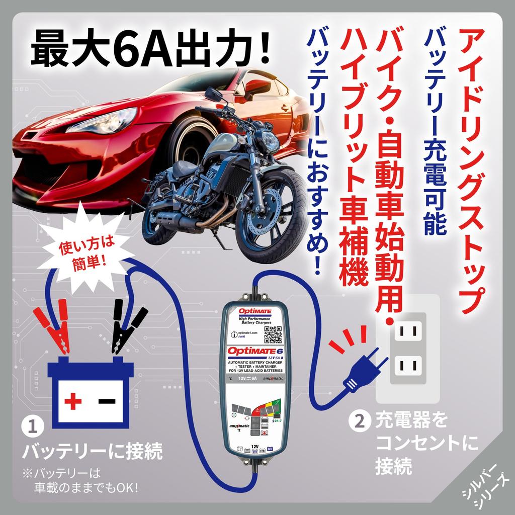 OptiMATE OptiMATE 6 Pro a průmyslové Nabíjí spirálové a gelové Vybaveno výkonnou funkcí dobíjení a patentovanou ampmatic Není kompatibilní s nabíjením