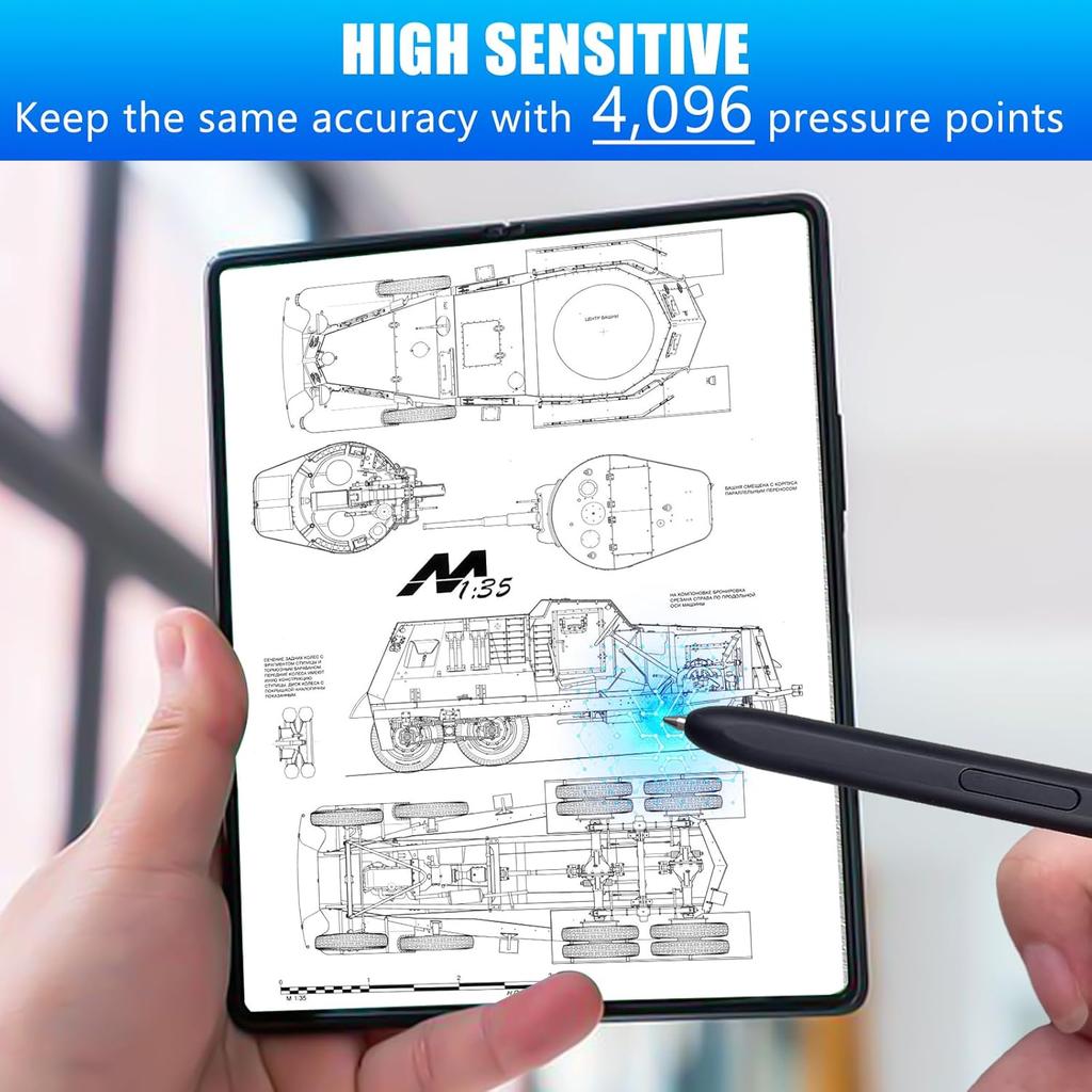 2 Pack Titanium Alloy Replacement Nibs Compatible with Galaxy Z Fold 4/3 S Pen and S Pen Pro Stylus Pen, No Wear Out Replacement Pencil Tips fits for