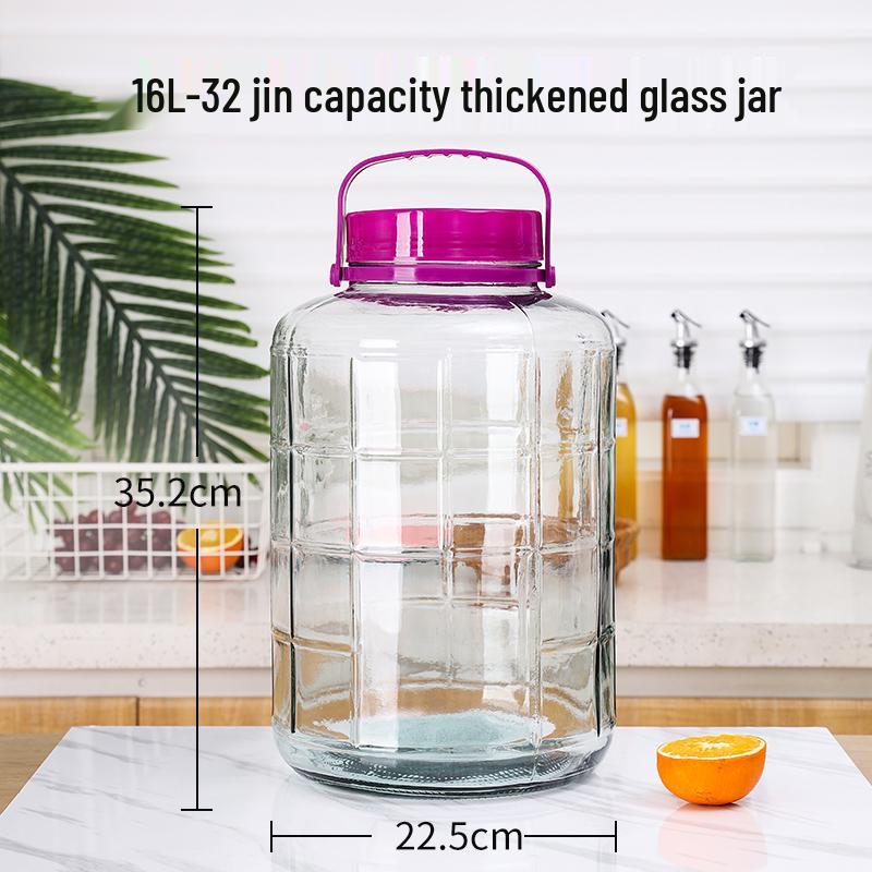 Large Capacity Sealed Glass Jar: Perfect for Wine, Kimchi, Pickling, and Brewing