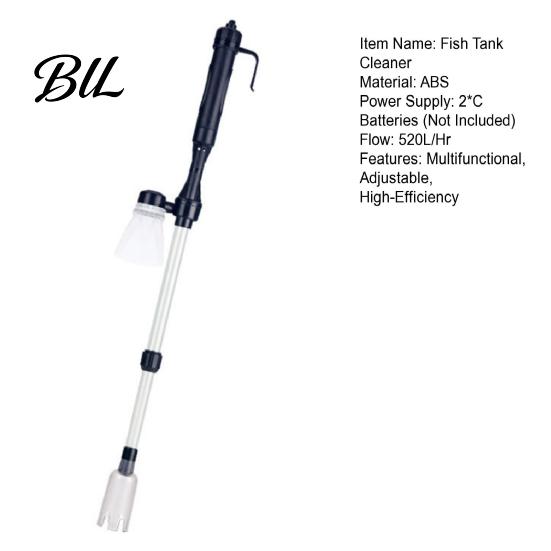 Multi-functional Aquarium Tool Electric Gravel Cleaner, Cordless Fish Tank Vacuum with Adjustable Length, Portable Suction Water Filter Cleaner