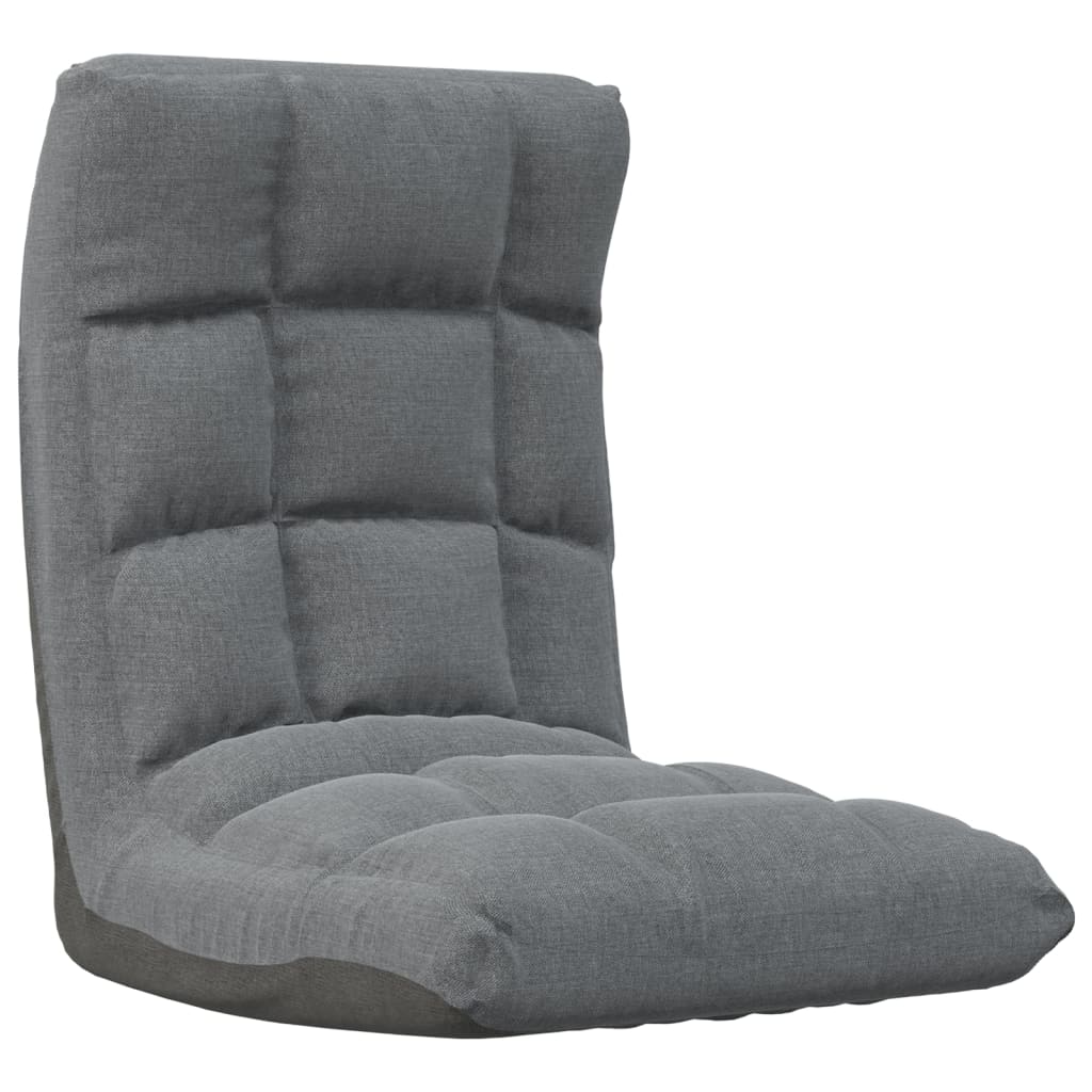 Floor Chair Foldable Light Grey Fabric
