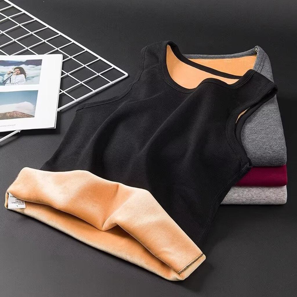 Men Winter Fleece Lined Thermal Tank Tops Warm Base Layer Vests Undershirt