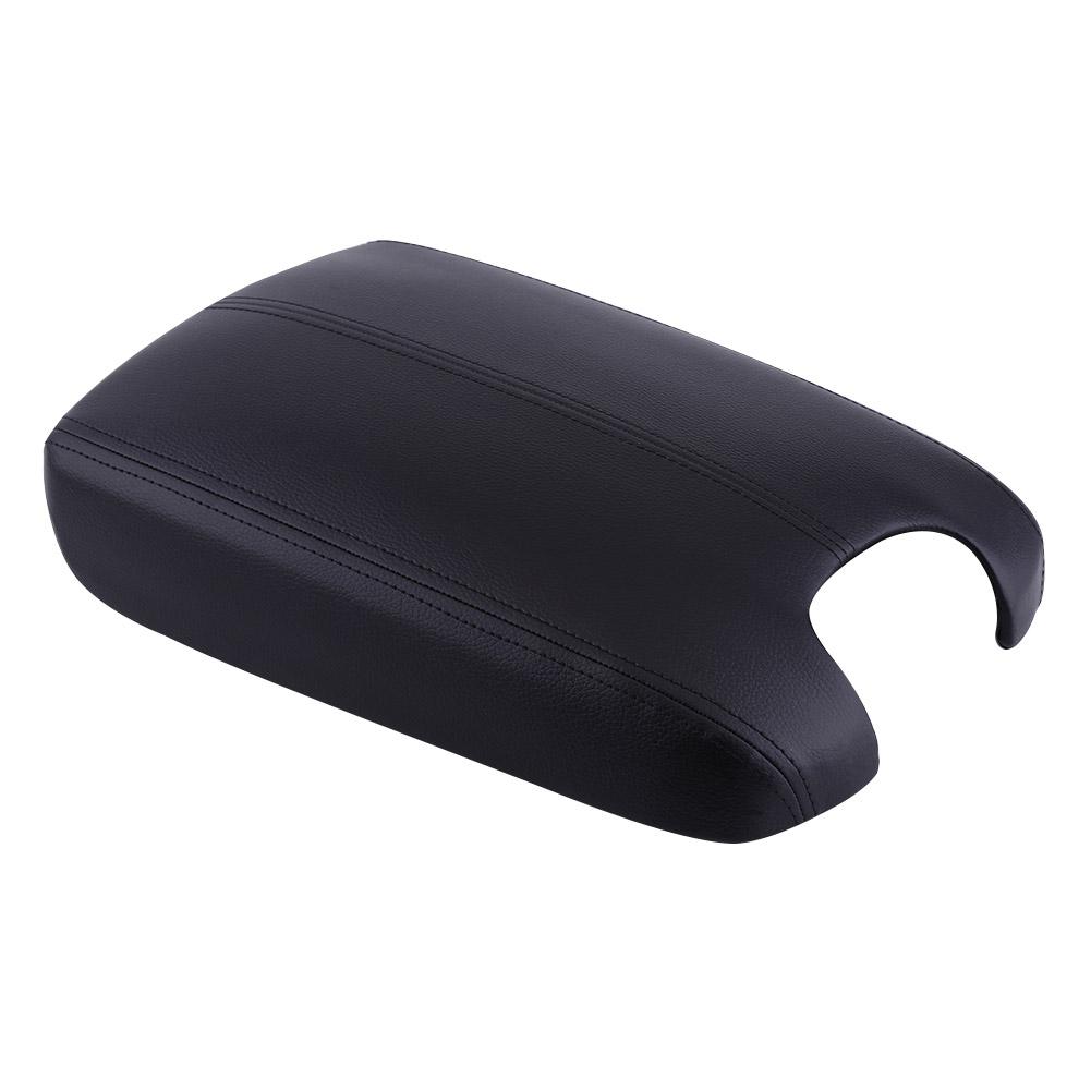 Artificial Leather Armrest Center Console Lid Cover For     2008-2012 Black