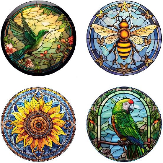 4 Sheets Large Size Hummingbird Window Clings Anti-Collision Window Clings Decals To Prevent Bird Strikes On Window Glass Non Adhesive Vinyl Cling