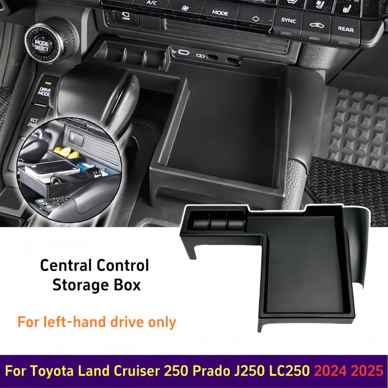 Premium ABS  Center Console Tray For Toyota Land Cruiser 250 Prado 2024 Anti-Slip Armrest Storage Box Interior Accessories