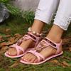 Women's Fashion Versatile Large Size Summer New Round Head Flat Bottom Breathable Casual Women's Sandals Non-slip Rubber