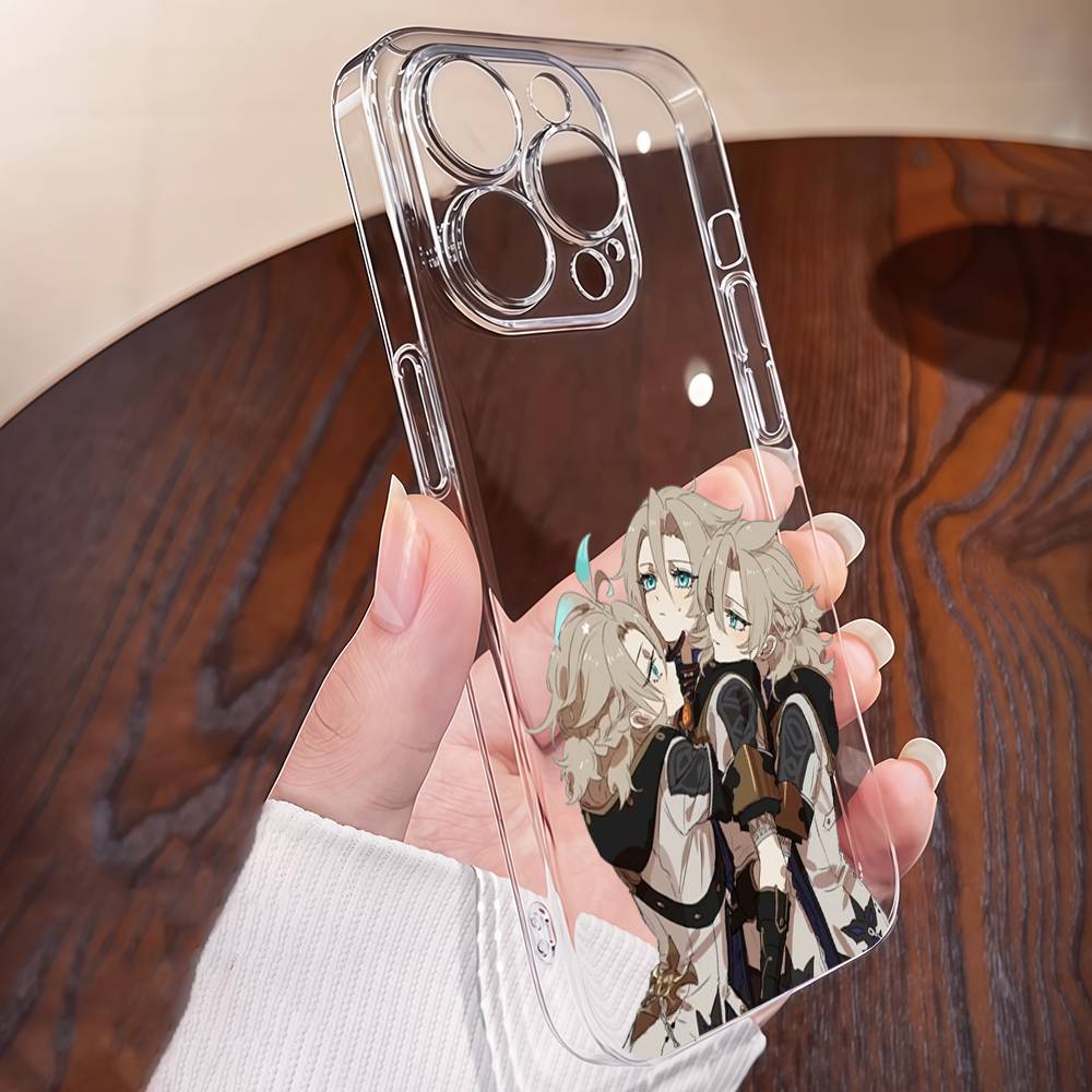 Albedo Genshin Impact Transparent Phone Case For IPhone 17 16 15 13 12 11 14 Pro Max Mini Plus Silicone Bumper