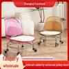 Acrylic Transparent Plated Chair Casters Stool with Silent Universal Wheels for Kids and Shoe Changing At Home