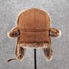 Furry Trapper Hat with Ear Flaps Windproof Winter Hunting Hat Furry Lined Winter Earflaps Hat Cycling Hat for Men Women