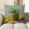 2D Clover & Flowers Cushion Cover For Home Decor Pattern Cushion Cover Suitable For Sofa Bedroom Car Pillow Cover