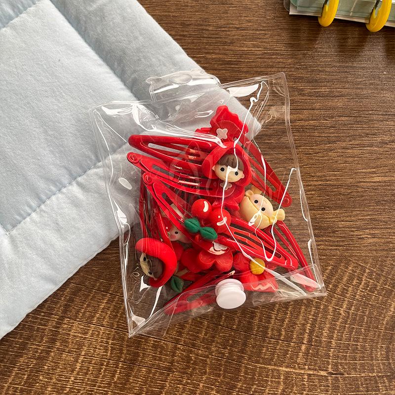 

10-Piece Set of Cute Colorful Resin Cartoon Fruit Hair Clips for Kids