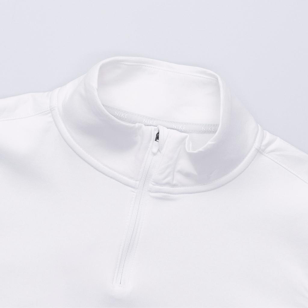 Nike T-shirt de sport à manches longues pour femmes, pull décontracté de couleur unie, hauts blancs DD4946-100