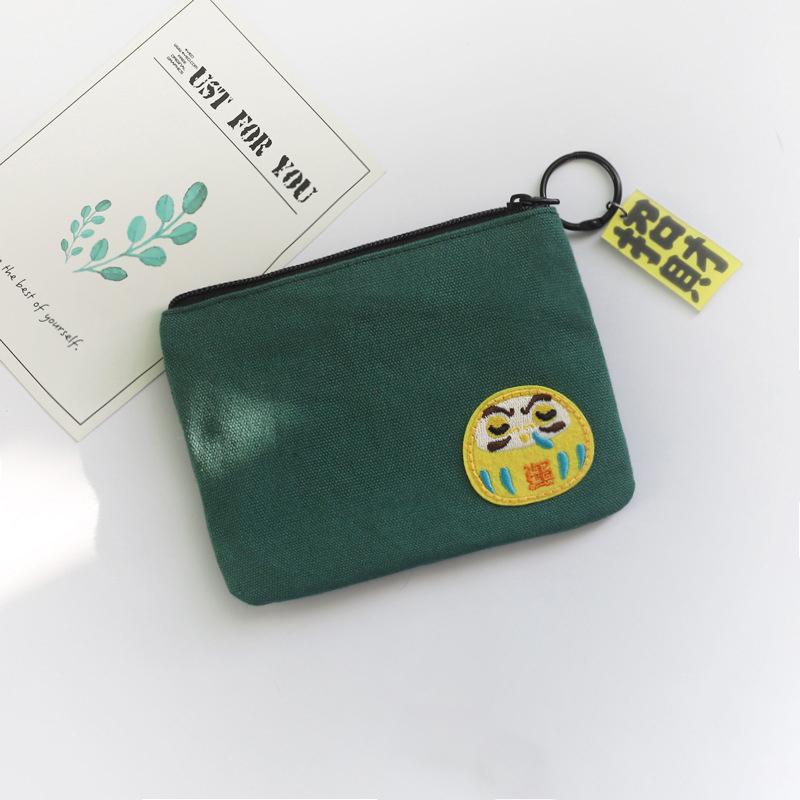 

Японский холщовый кошелек на удачу, подвеска на удачу, безделушки, кулон на удачу, богатство, студенческая сумка для монет, женский маленький кошелек зелёный