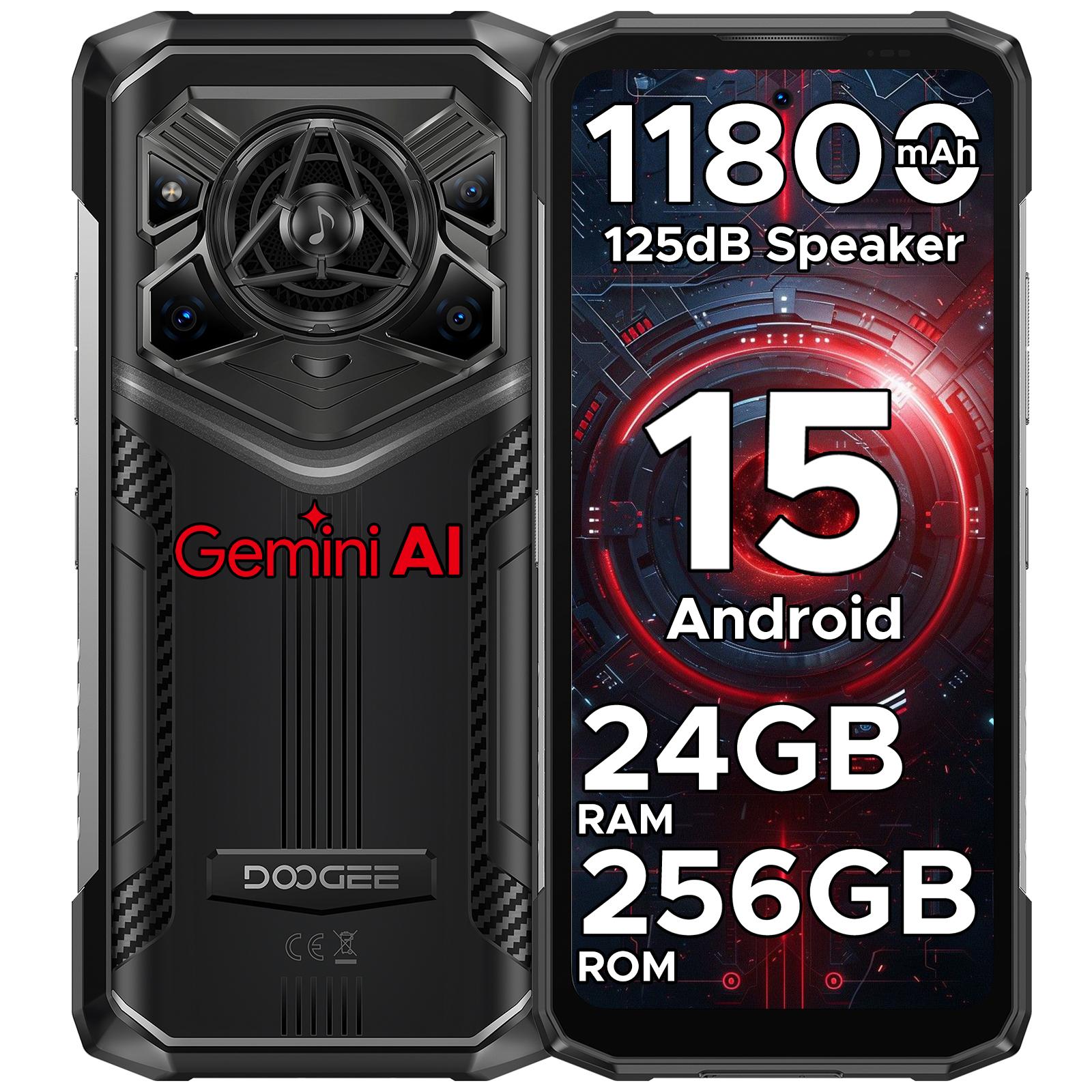 DOOGEE Blade 20 Pro Robustes Smartphone Android 15, 24GB+256GB/2TB,50MP+20MP+8MP, Triple-SIM-Steckplätze/NFC/OTG/GPS/Gesichtserkennung silber