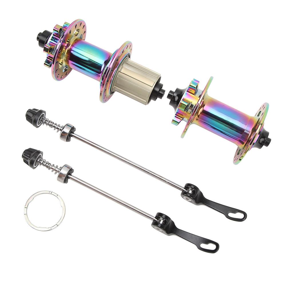 2PCS Bike Hub Aluminum Alloy 32 Holes 120 Click 6 Claw Disc Brake Hub Set with Quick Release Lever for Mountain Bike