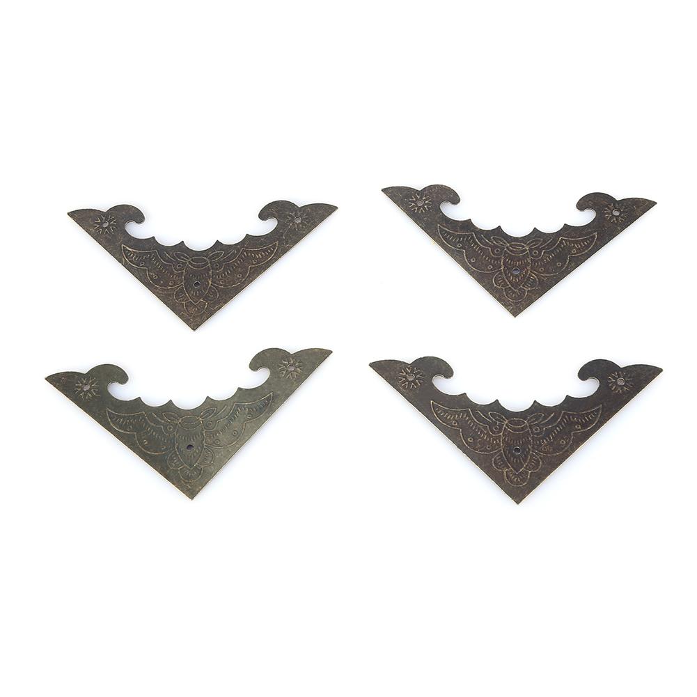 12 buc Cutie Lemn Cutie Cadou Bijuterii Protecții Decorative de Colț Bronz Acoperire Margine Protecție S