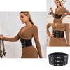 Fall Punk Style Wide Leather Waist Belt With Metal Clasp And Zipper Design