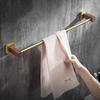 Holz Badezimmer Handtuchstange Gebürstetes Gold Wandmontage Handtuchhalter Aluminium Duschhandtuchhalter Einzelstange Handtuchständer 40cm-60cm