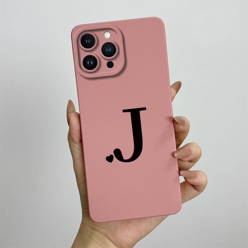 For iPhone 13 Pro Max Case iPhone 13 Pro Cover Cute Couple Initial Letters Square Skin Phone Case Matte Shockproof Back Cover