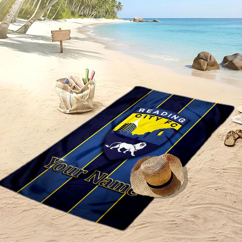 Reading FC Personalized Printed Beach Towel Soccer Logo Support Custom Name Text Absorbent Towel For Sport Travel Special Gift