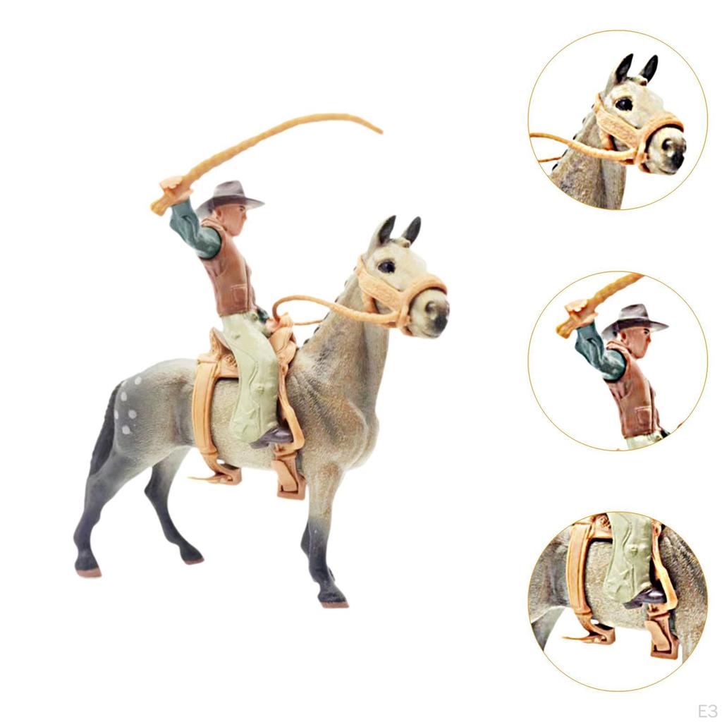 Tiermodell Pferd Actionfigur PVC mit Sattel Simulations-Spielset Wildtier-Statue Lernspielzeug