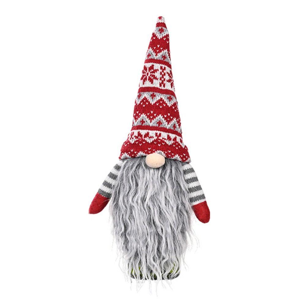 Knitted Christmas Wine Bottle Sweater with Long Beard Wine Bottle Caps  Party