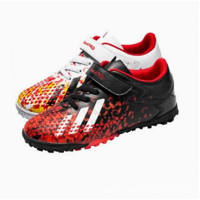 Youth Soccer Cleats Kids Boys Girls Low-Cut TF Rubber Sole Non-Slip Training Shoes With Hook-and-Loop