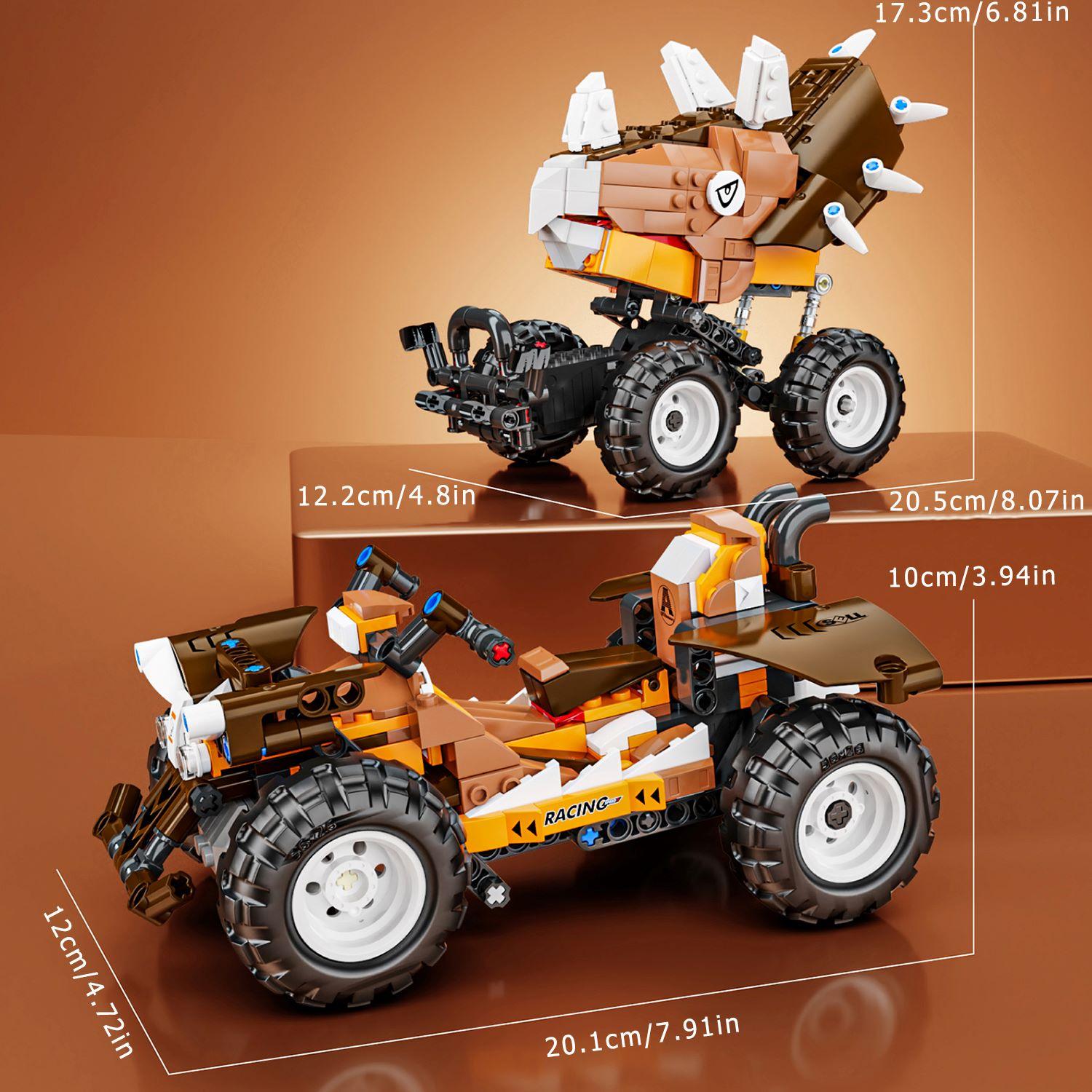 

432PCS Inertia Pull-back Car 2in1 Building Blocks Toy Set Bricks Assembly Puzzle Model Creative Education Gifts
