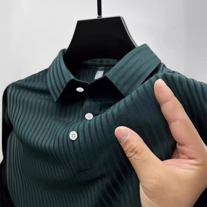 Summer Polo Shirt Collar Striped Men's Sports Polo Shirt Top