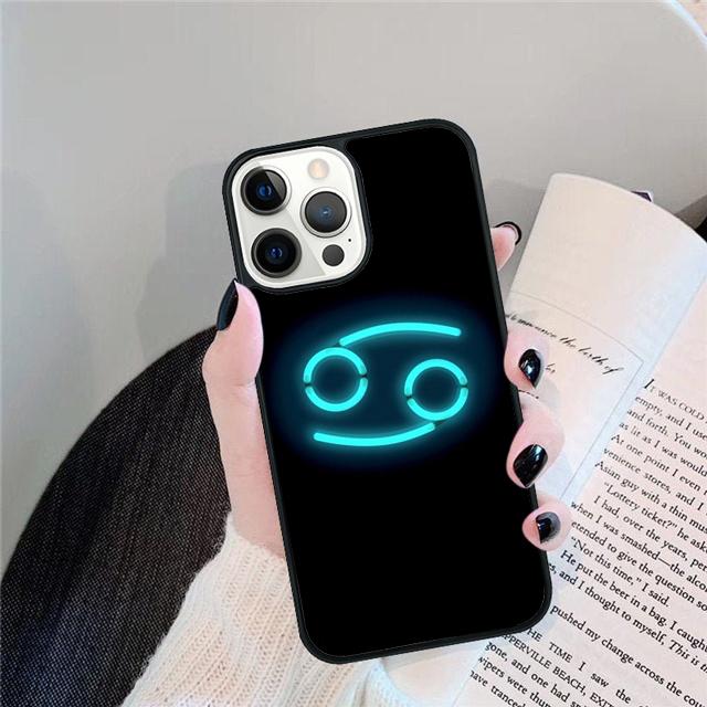 Neon Zodiac Signs Coque Shell For iPhone 17 Air 15 16 14 13 12 Pro Max 11 Pro Max Plus Phone Case Cover