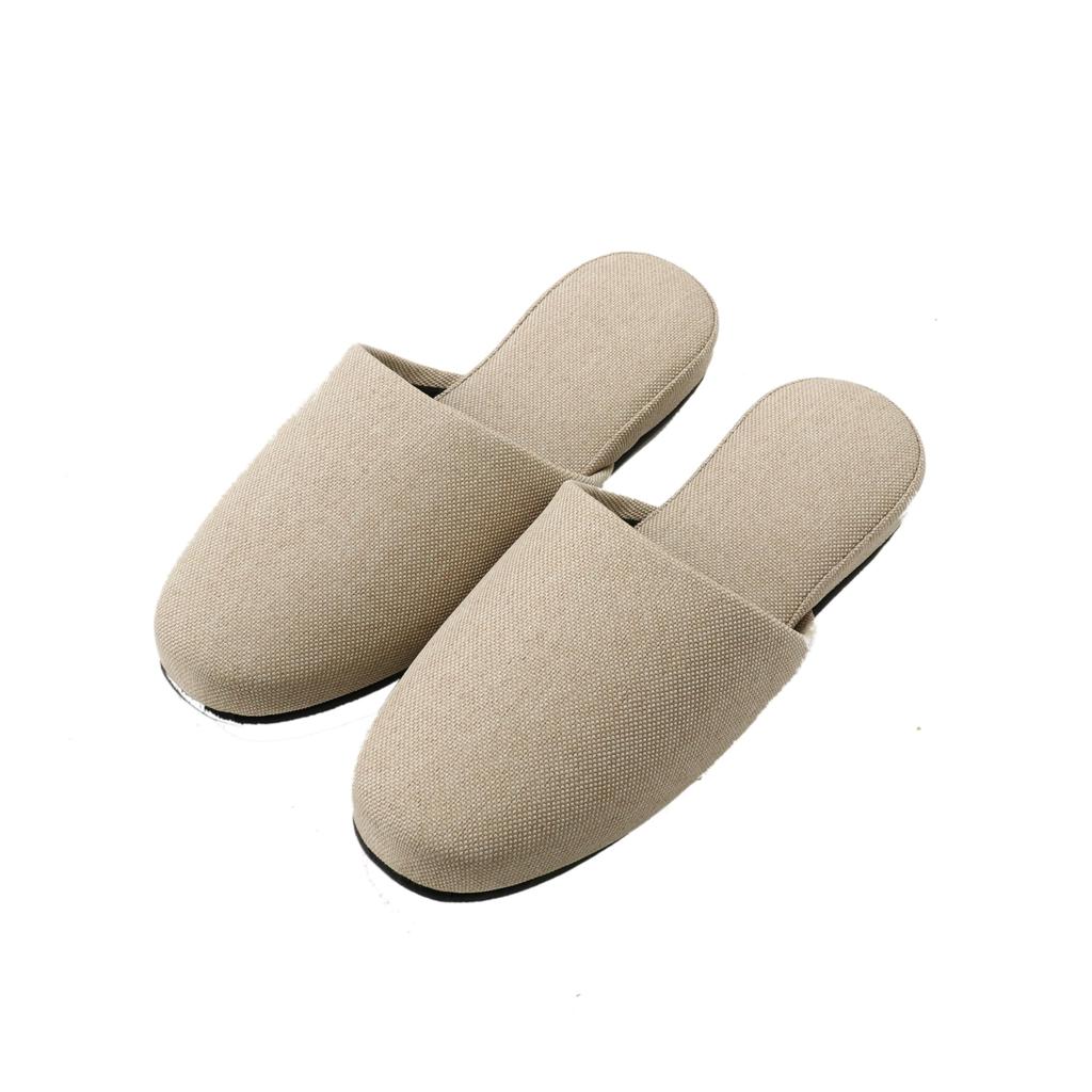 Set of 3 Hanging Upholstery for Guests and Business Use [HYBRIDWORKS] Slippers, Fabric, Unisex, Sturdy, (Beige, 3-Pair Set,