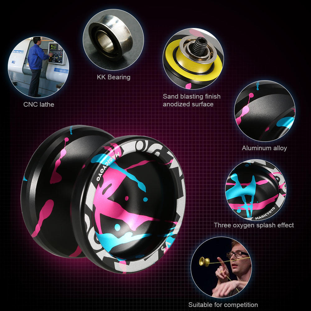 Yoyo V3 Icke-responsiv Höghastig Aluminiumlegering Yo-yo CNC-svarv med Snurrande Snöre för Pojkar Flickor