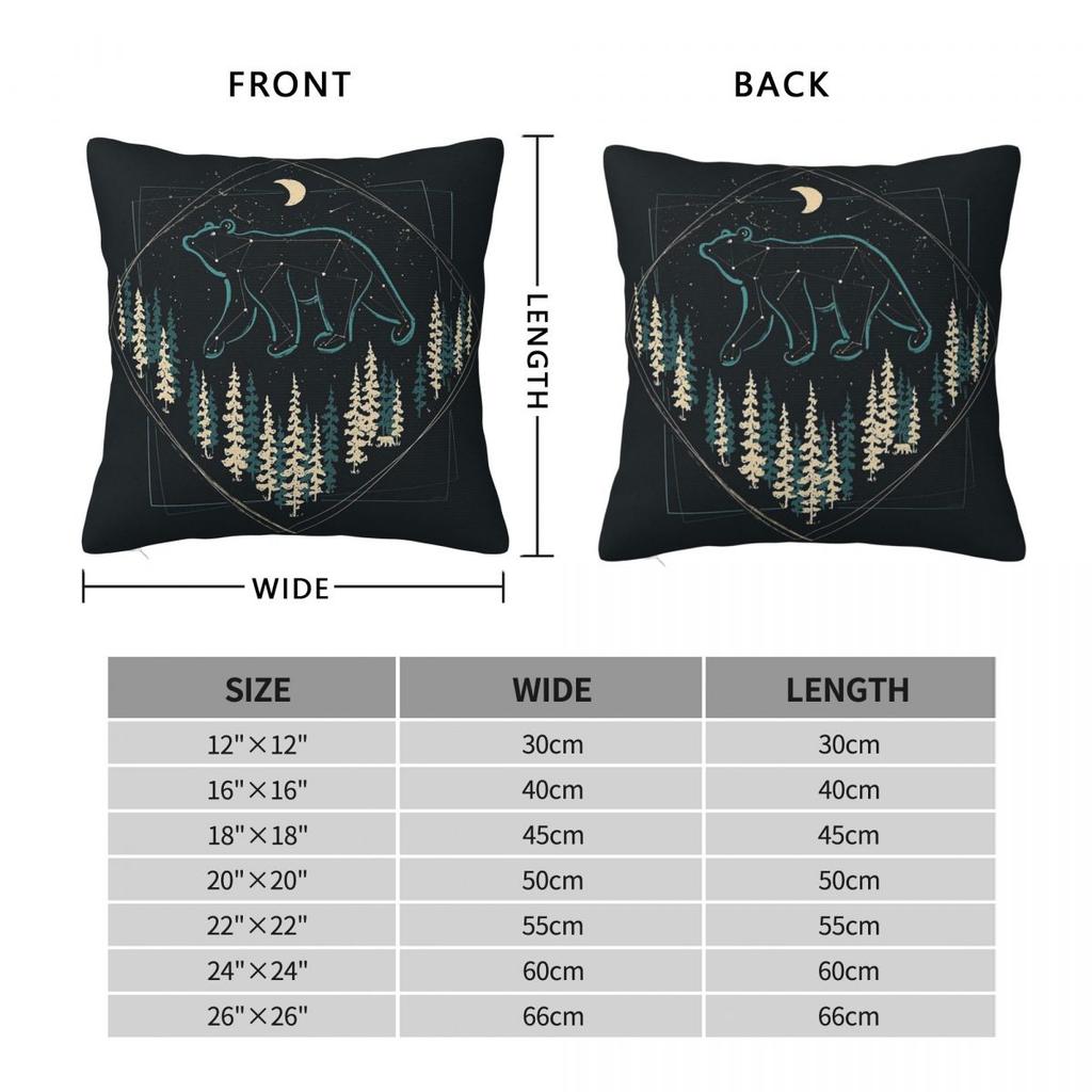 The Heaven'S Wild Bear Square Pillowcase Polyester Linen Velvet Creative Zip Decor Throw Pillow Case Bed Cushion Cover 45X45